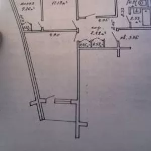 Продам 2комнаты(в 4х комн.кв)район метро восток.