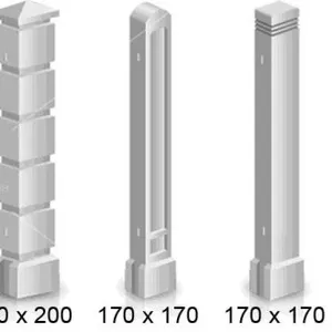 Бетонные столбы для забора без фундамента Забор с имитацией фундамента