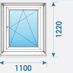 Окна Пвх 1100х1220 дешево профиль Rehau-4