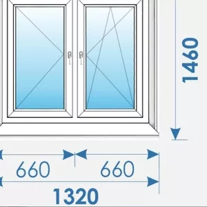 Окна Пвх 1320х1460 дешево профиль Rehau-7