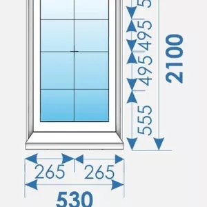 Окно Пвх 530х2100 Kbe 70 продажа/установка Минск/Новый Двор