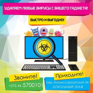 Чистка компьютера от вирусов в Могилеве. Установка антивирусных программ