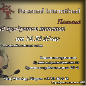 Работник продовольственного склада сети супермаркетов в Польше