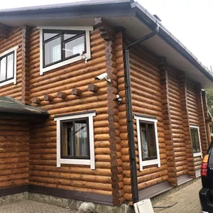 Шлифовка,  покраска,  конопатка,  герметизация швов срубов