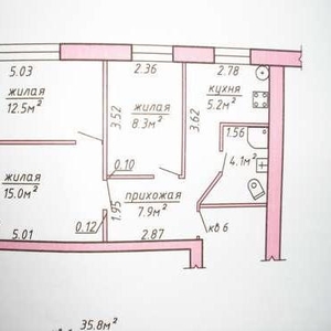 Продам 3-х комнатную квартиру в г.Глубокое